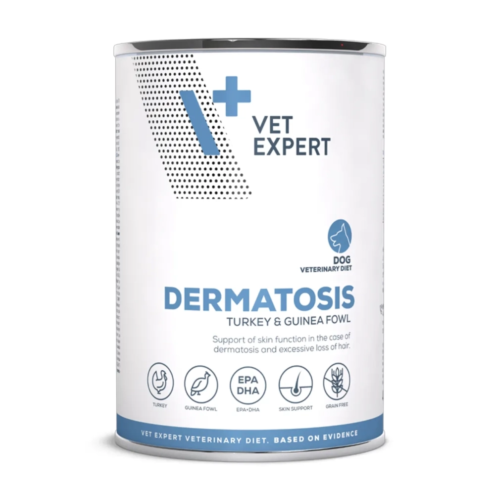 Vet_Expert_dog_canned_dermatosis_turkey_guinea_fowl_400g_1