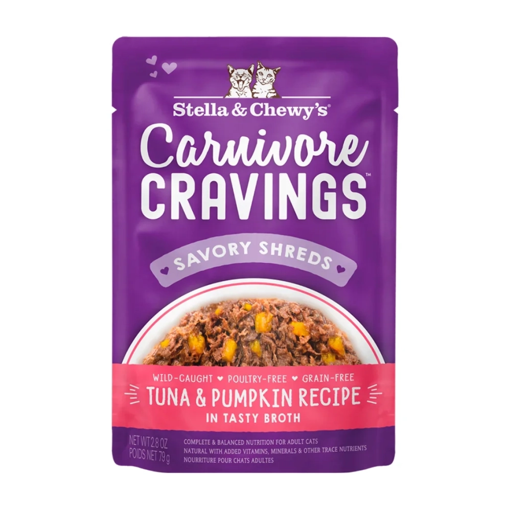 S&amp;C_cat_pouch_Caruivore_Cravings_GrainFree_Tuna_Pumpkin_2.8oz_1