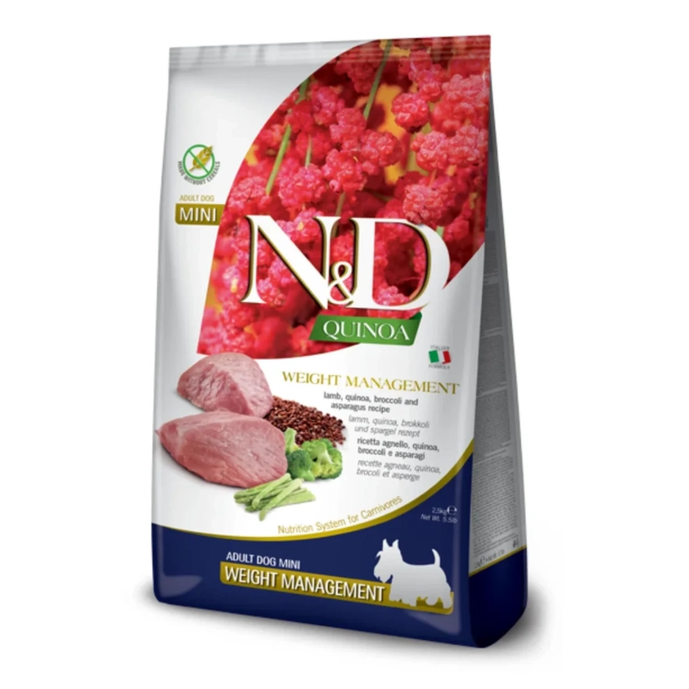 Farmina-ND_dogs_dry_QuinoaGrainFree_MiniAdult_WeightMgt_Lamb_2.5kg_1
